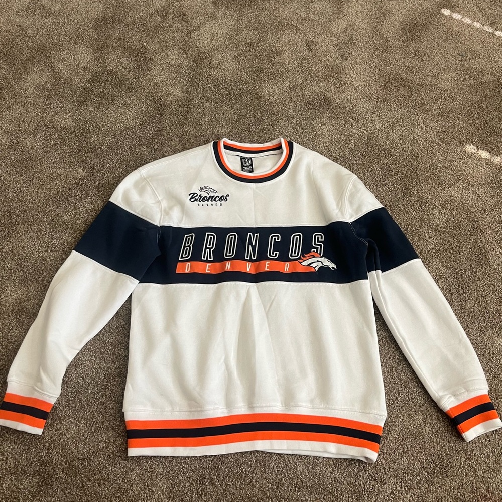 Broncos White and Blue Sweater